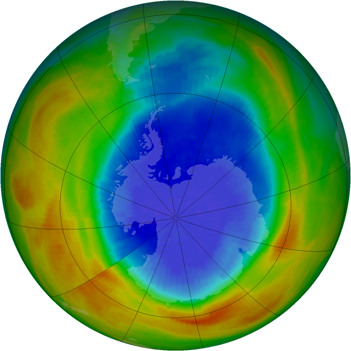 Antarctic ozone map for 28 September 1986